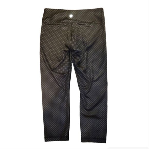 Lululemon Biggy Dot Print Black Deep Coal Wunder Under Full On Luxtreme Crop 6 - Picture 1 of 7